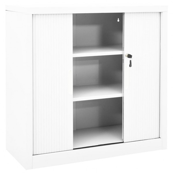 Armario con puerta corredera blanca acero 90x40x90 cm M 5
