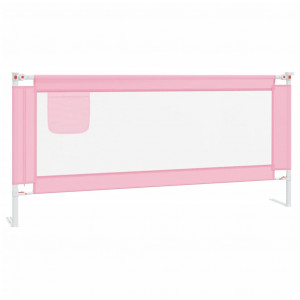 Barandilla de seguridad cama de niño rosa tela 200x25 cm H
