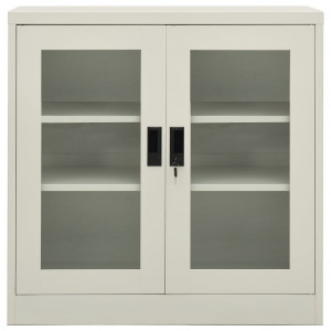 Armario de oficina de acero gris claro 90x40x90cm H