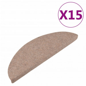 Tapetes de escada autoadesivos 15 pcs 65x22.5x3.5 cm bege H