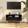 Mueble para TV de aglomerado negro brillante 90x40x48.5 cm 1