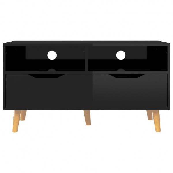 Mueble para TV de aglomerado negro brillante 90x40x48.5 cm M 5