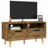 Mueble de TV aglomerado color roble ahumado 90x40x48.5 cm 3