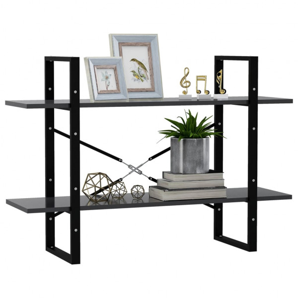 Estantería de 2 niveles madera contrachapada gris 100x30x70 cm M 4