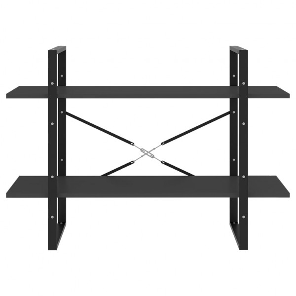 Estantería de 2 niveles madera contrachapada gris 100x30x70 cm M 5