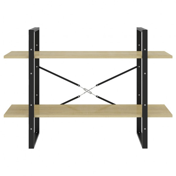 Estantería de 2 niveles contrachapada roble Sonoma 100x30x70 cm M 5