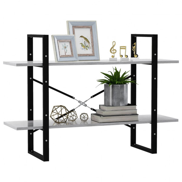 Estantería de 2 niveles contrachapada gris hormigón 100x30x70cm M 4