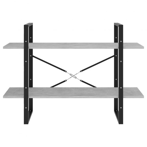 Estantería de 2 niveles contrachapada gris hormigón 100x30x70cm M 5