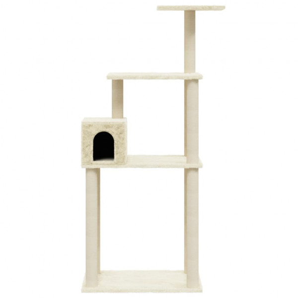 Árvore para gatos c/ postes arranhadores sisal 147 cm cor creme M 4