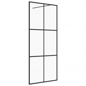 Mampara ducha accesible vidrio ESG transparente negro 90x195 cm H