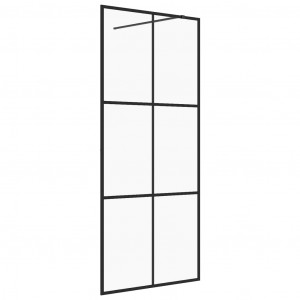 Divisória de chuveiro c/ vidro transparente ESG 115x195cm preto H
