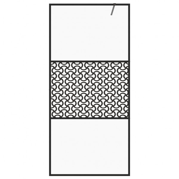 Mampara de ducha accesible vidrio ESG claro negro 80x195 cm M 3