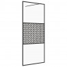 Mampara ducha accesible vidrio ESG transparente negro 90x195 cm 2
