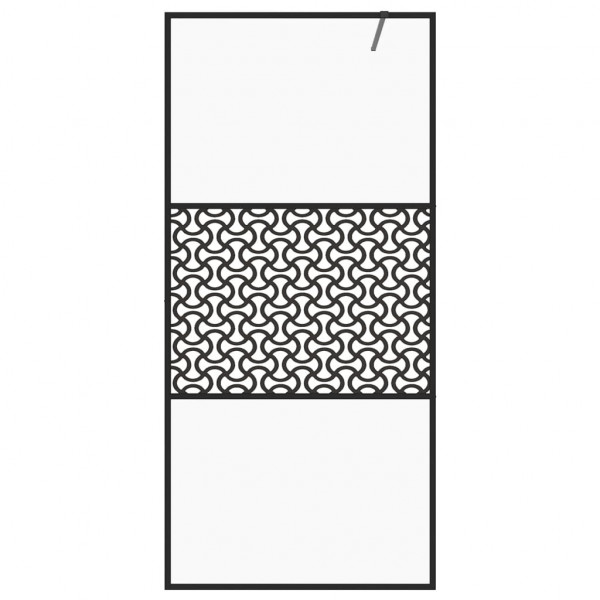 Divisória de chuveiro c/ vidro transparente ESG 90x195 cm preto M 3