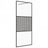 Mampara ducha accesible vidrio ESG transparente negro 115x195cm 2