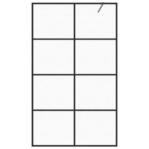 Divisória de chuveiro c/ vidro transparente ESG 90x195 cm preto M 3