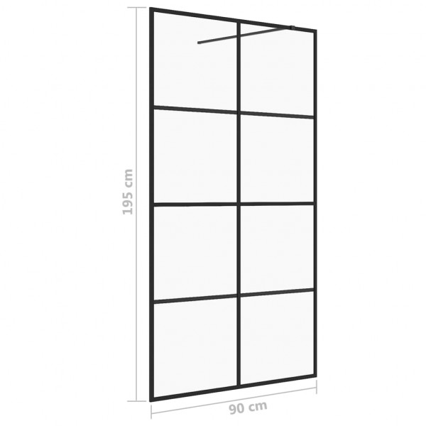 Mampara ducha accesible vidrio ESG transparente negro 90x195 cm M 5