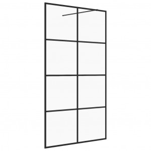 Divisória de chuveiro c/ vidro transparente ESG 100x195cm preto H