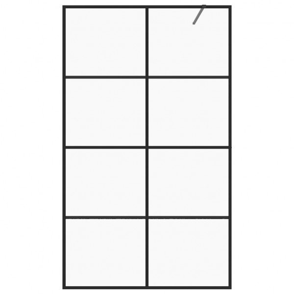 Divisória de chuveiro c/ vidro transparente ESG 100x195cm preto M 3