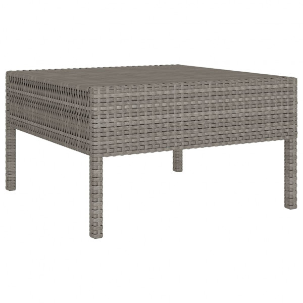 Set de muebles de jardín 5 pzas y cojines ratán sintético gris M 4