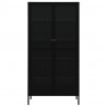 Vitrina de acero y vidrio templado negra 90x40x180 cm 3