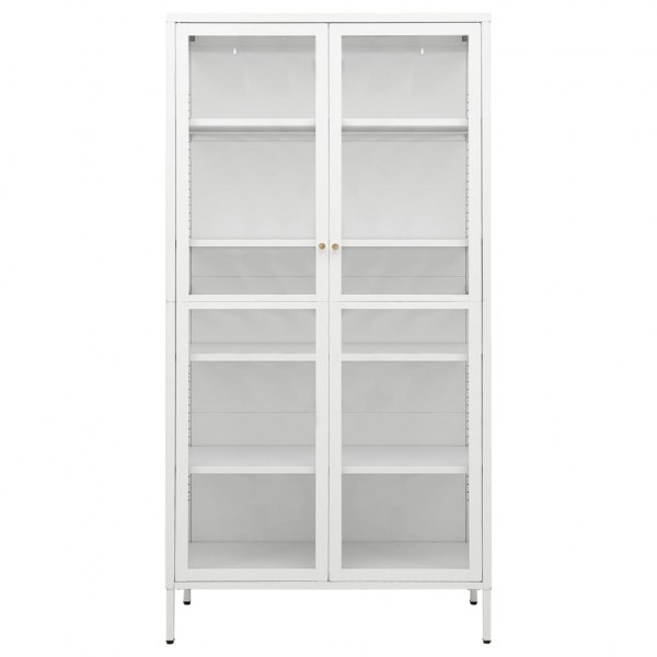 Vitrina de acero y vidrio templado blanca 90x40x180 cm M 3