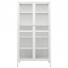 Vitrina de acero y vidrio templado blanca 90x40x180 cm 3