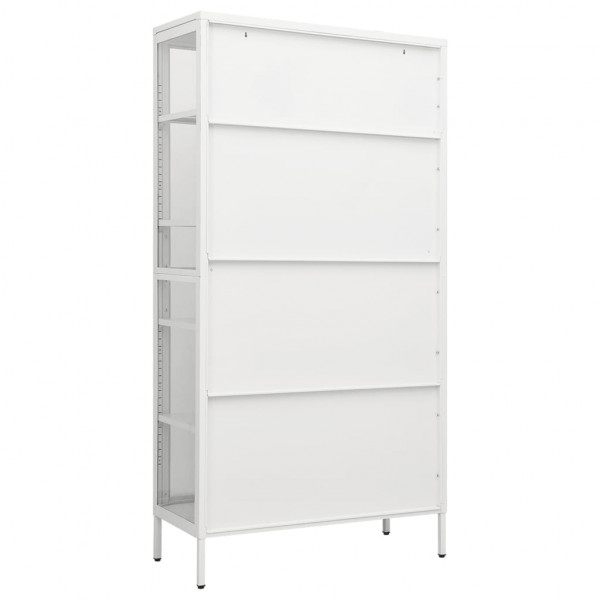 Vitrina de acero y vidrio templado blanca 90x40x180 cm M 5