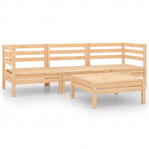 Juego de muebles de jardín 4 piezas madera de pino maciza H