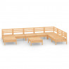 Juego de muebles de jardín 9 piezas madera maciza de pino 2