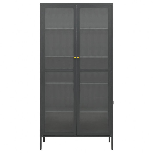 Vitrine 90x40x180 cm vidro temperado e aço antracite M 4