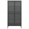 Vitrina de acero y vidrio templado gris antracita 90x40x180 cm 4