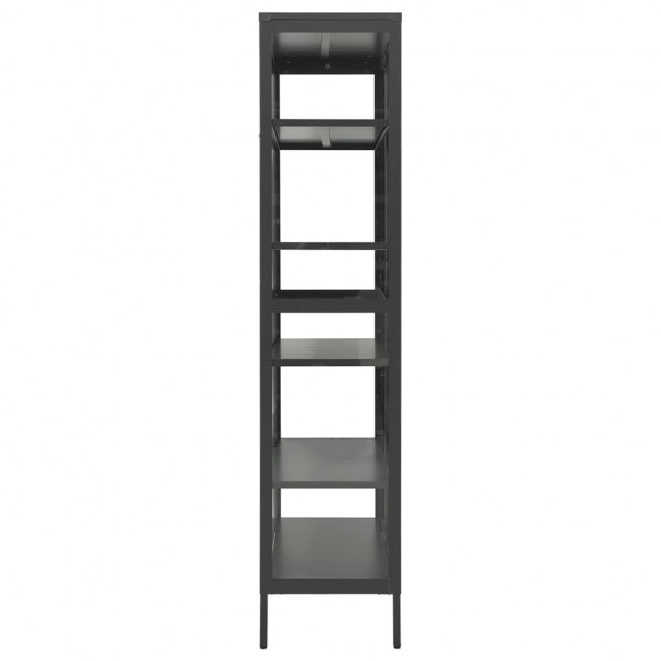 Vitrina de acero y vidrio templado gris antracita 90x40x180 cm M 5