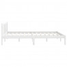 Estructura de cama de madera maciza de pino blanca 160x200 cm 5