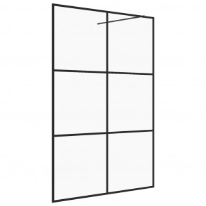 Divisória de chuveiro c/ vidro transparente ESG 140x195cm preto H