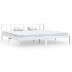 Estructura de cama madera maciza blanco Super King 180x200 cm H