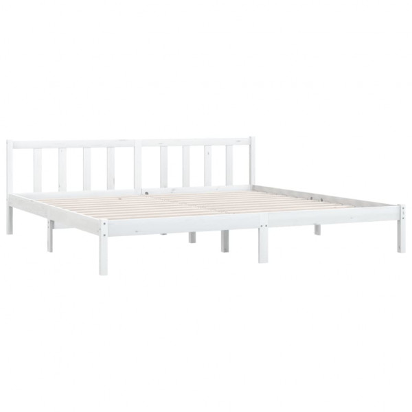 Estrutura de cama super king 180x200 cm pinho maciço branco M 3