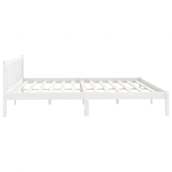 Estructura de cama madera maciza blanco Super King 180x200 cm M 5