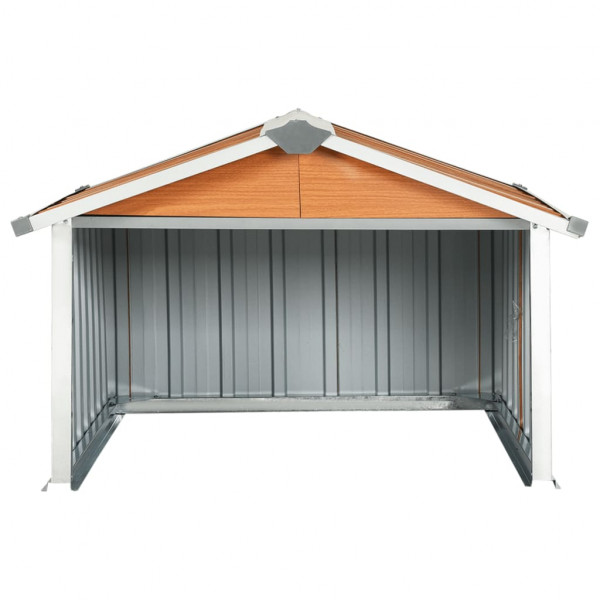 Abrigo para corta-relva 92x97x63 cm aço galvanizado castanho M 5
