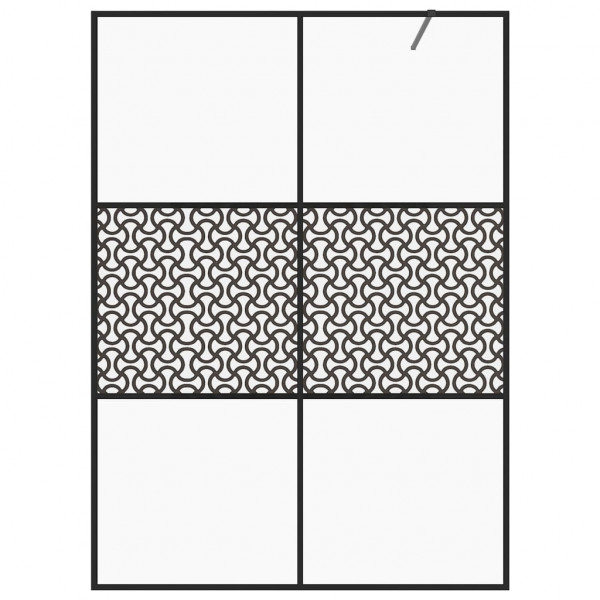 Mampara de ducha accesible vidrio ESG claro negro 140x195 cm M 3