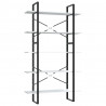 Estantería de 5 niveles madera ingeniería blanca 100x30x175 cm 2
