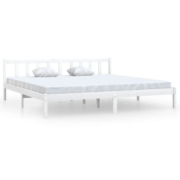 Estrutura de cama 200x200 cm pinho maciço branco M 2