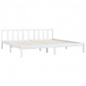 Estructura de cama de madera maciza de pino blanca 200x200 cm 3