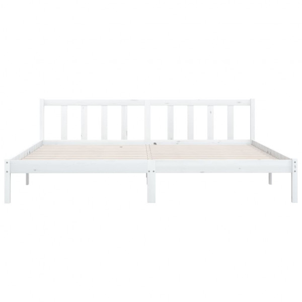 Estructura de cama de madera maciza de pino blanca 200x200 cm M 4