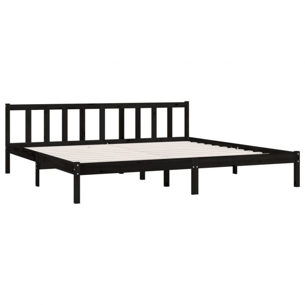 Estructura de cama de madera maciza de pino negro 200x200 cm M 3