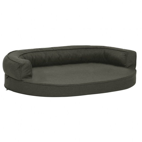 Cama p/ cães ergonómica 75x53cm aspeto linho cinzento-escuro M 2