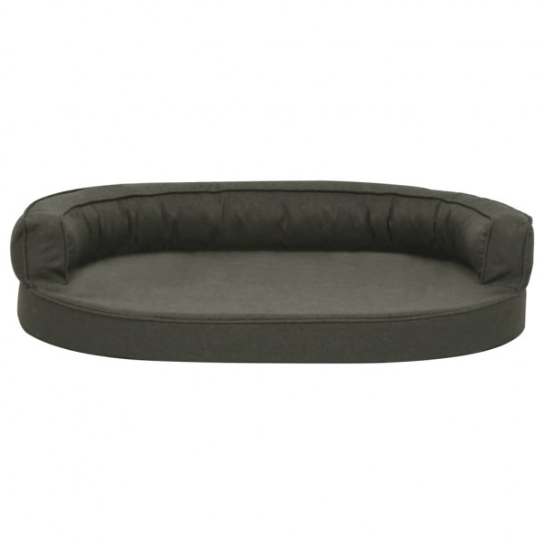 Cama p/ cães ergonómica 75x53cm aspeto linho cinzento-escuro M 3
