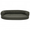 Cama p/ cães ergonómica 75x53cm aspeto linho cinzento-escuro 3