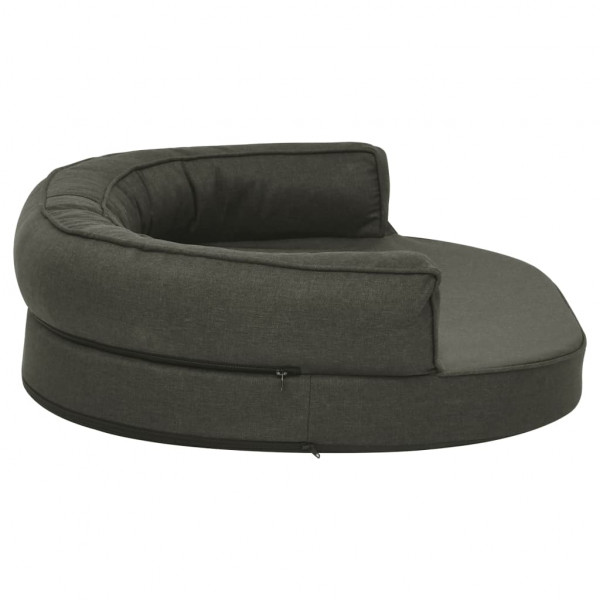 Cama p/ cães ergonómica 75x53cm aspeto linho cinzento-escuro M 4