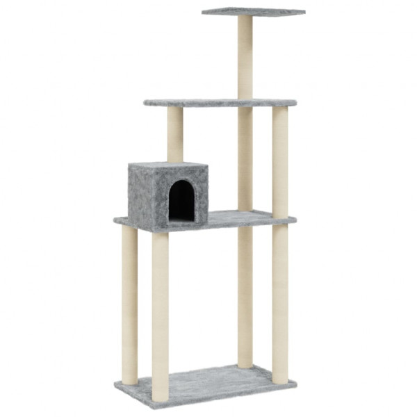Árvore p/ gatos c/ postes arranhadores sisal 147cm cinza-claro M 2